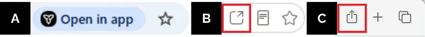 an image showing browser download/open in app buttons